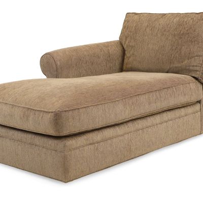 Contemporary Olive-Upholstered Chaise Lounge