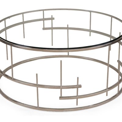 Art Deco Style Marjorie Glass and Chrome Finished Coffee Table
