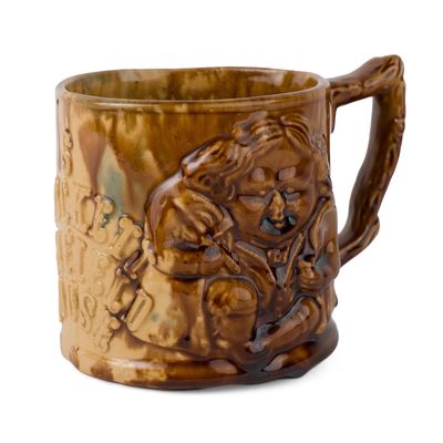 Swan Hill Pottery (South Amboy, NJ) Molded Rockingham-Glazed Presentation Toby Mug with Frog