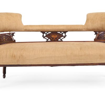 Victorian Inlaid Mahogany Settee