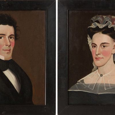 William Matthew Prior, 1805-1873, Pair of Portraits of a Man and a Woman, Oil on Panel