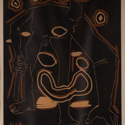 Pablo Picasso, Spanish 1881-1973, L'Homme au Baton (Man with Stick), Color Linocut