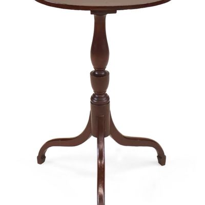 Federal Red-Painted Birchwood Candlestand