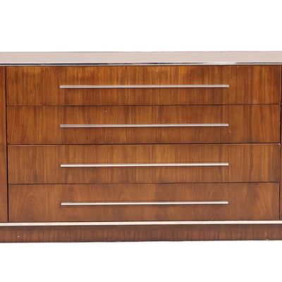 Ralph Lauren Chrome-Mounted Mahogany Long Dresser