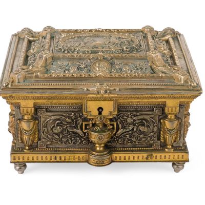 Renaissance Revival Silver-Plated Bronze Casket