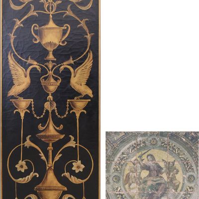 After Raphael's "Justice" Fresco, Print on Tile Wall Hanging