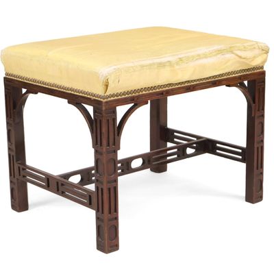 George III Chinese Chippendale Mahogany Stool