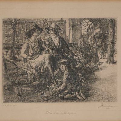 John Sloan, 1871-1951, Shine, Washington Square, Etching
