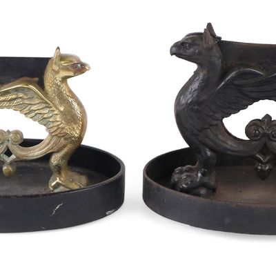 William IV Cast Brass and Iron Griffin-Form Boot Scraper