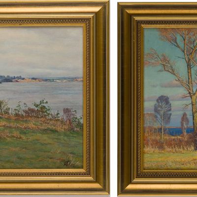 Two Autumnal Landscape, Oils on Canvas