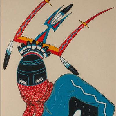 Estella Loretto, 1954, Apache Dancer, Casein on Paper