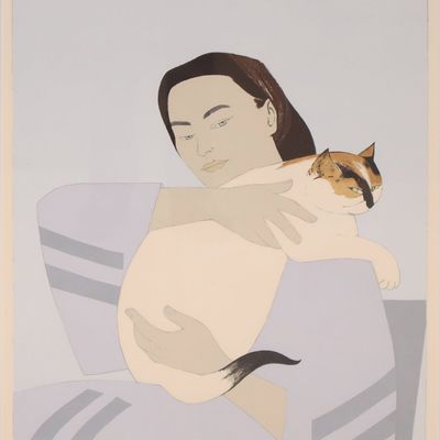Will Barnet, 1911-2012, Woman and White Cat, Lithograph