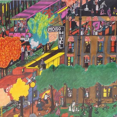 Lawrence Amos, 1944-2014, Hobo Hotel, 2002, Color Ink