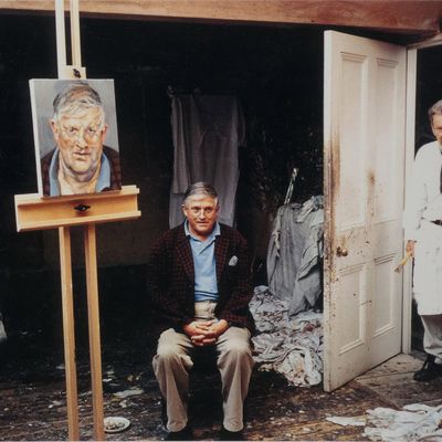 David Dawson, 1960-, Lucian Freud Painting David Hockney, Chromogenic Print