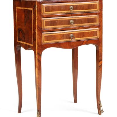 Louis XVI Marble Top Three Drawer Petit Commode