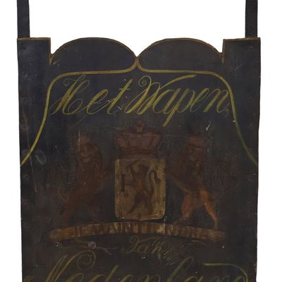 Dutch Painted Iron and Tole Tavern Sign