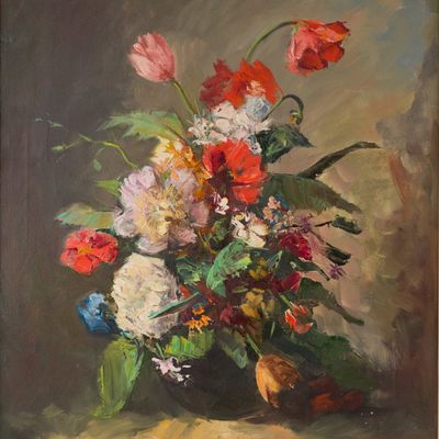 Christen, Floral Still Life, Oil on Canvas
