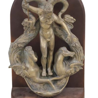 Renaissance Style Cast-Bronze Figural Door Knocker