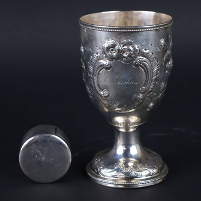 Sterling Silver Circular Covered String Box