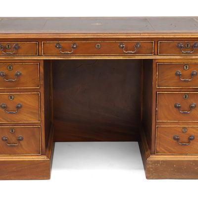 George III Style Mahogany Pedestal Desk