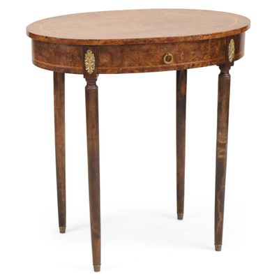 Edwardian Gilt Metal Mounted Burr Elm and Beachwood Side Table