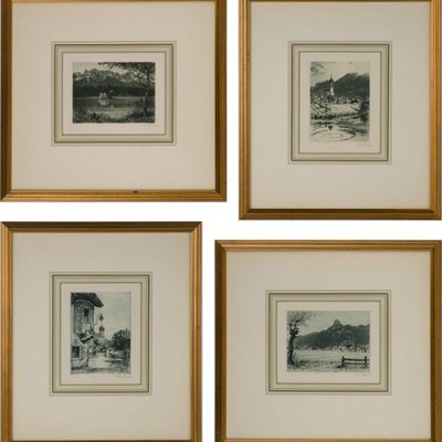 Anton Schutz, Four European Landscapes, Linotype Prints
