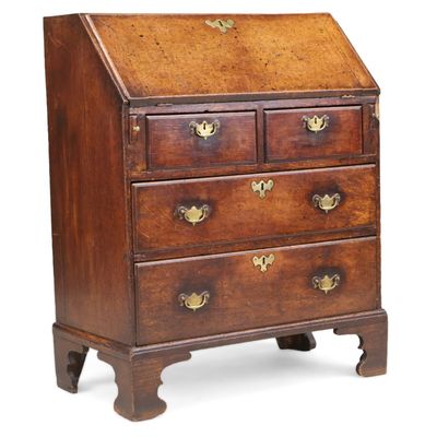 George I Oak Slant Front Desk