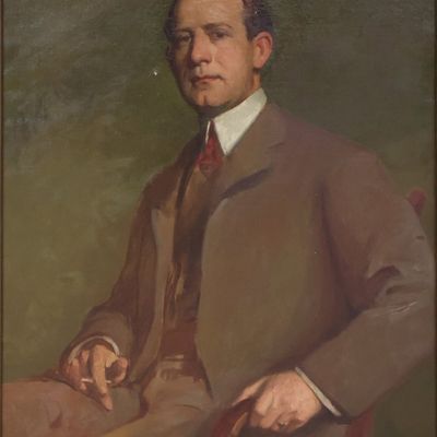 Attributed to Frank Duveneck, 1848-1919, Portrait of a Gentleman in a Chair, Oil on Canvas