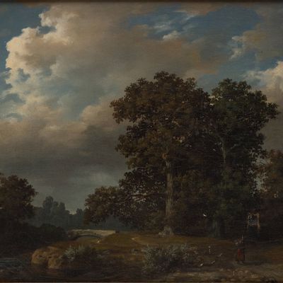 Landscape with Bridge, Oil on Canvas
