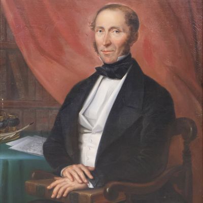 Louis Alexis Lecerf, 1787, Portrait of a Gentleman Holding "Voyages de Cook", Oil on Canvas