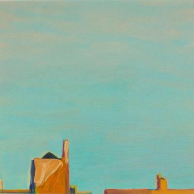 Connie Hayes, American 1952-, Mint Green Sky, Oil on Paper