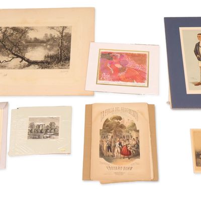 Group of Unframed Assorted Art