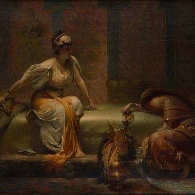 Edouard Fredric Wilhelm Richter, 1844-1913, Orientalist Interior Scene, Oil on Canvas