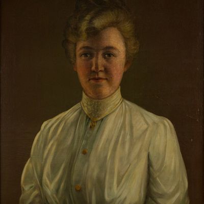 Silas Jerome Uhl, 1842-1916, Portrait of Woman in White Shirt, Oil on Canvas