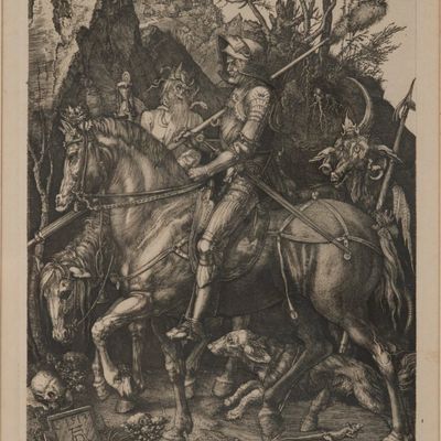After Albrecht Durer, German 1471-1528, Knight, Death, and the Devil, Engraving