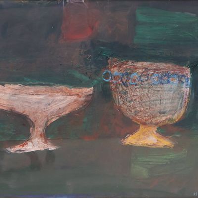 Humphreys, Two Vessels, Pastel on Paper