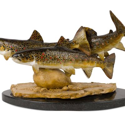 Peter Lowerson, Swimming Trout, Mixed Media Sculpture