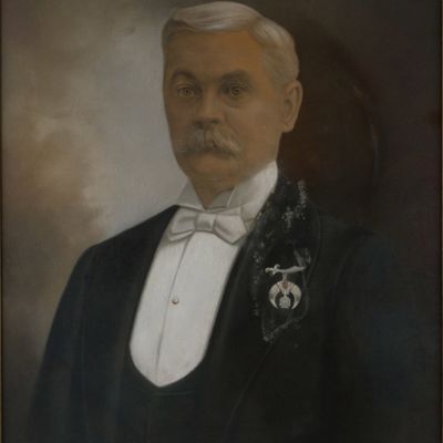 Portrait of a Shriner, Pastel on Paper