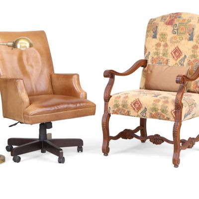 Regence Style Stained Beechwood and Upholstered Armchair