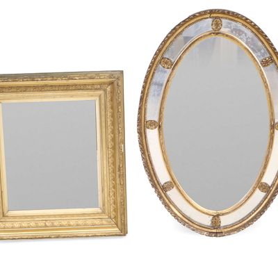 Regency Style Giltwood Oval Mirror