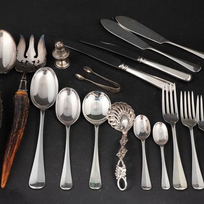 English Sheffield Silver Plate Flatware Service