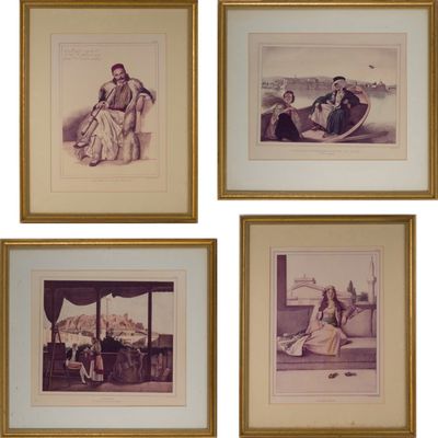 After Louis (1789) Dupre, 1789-1837, Four Orientalist, Prints