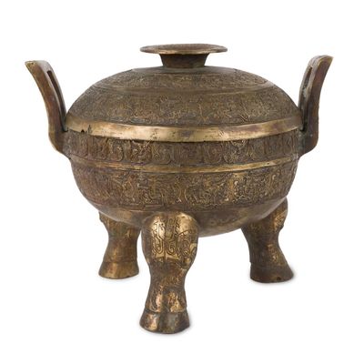 Chinese Archaic Style Bronze Ting