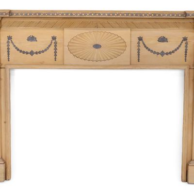 Georgian Metal-Mounted Pine Mantel