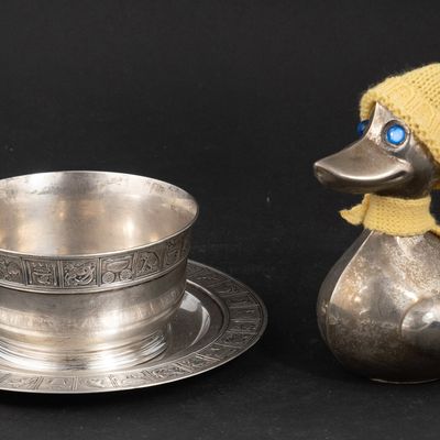 Gorham Sterling Silver Child's Bowl and Plate