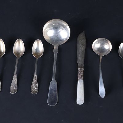 Six Tiffany Sterling Silver "Audubon" Pattern Spoons
