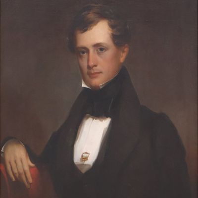 Portrait of a Gentleman with Landscape Pin, Oil on Canvas