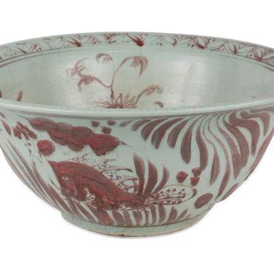 Chinese Copper Red Punch Bowl