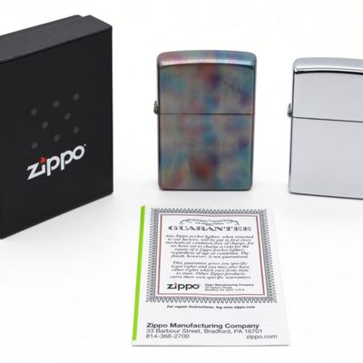 Zippo Chrome Lighters Pair, 2006 & 2013
