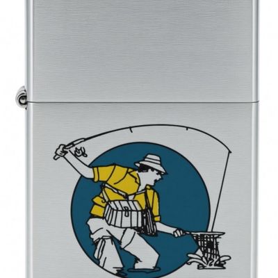 Zippo Fly Fishing Design Brushed Chrome